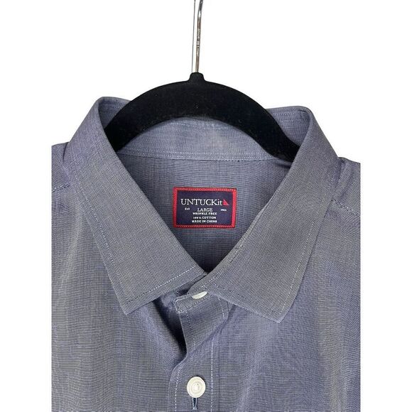 UNTUCK IT WRINKLE FREE MENS BUTTON UP CLASSIC DRESSY SHIRT MENS SIZE LARGE NWOT - Picture 3 of 6